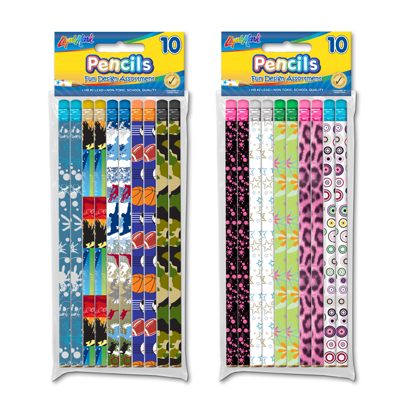 2361485 Printed #2 Pencils - 10 Pack, Assorted case of 120