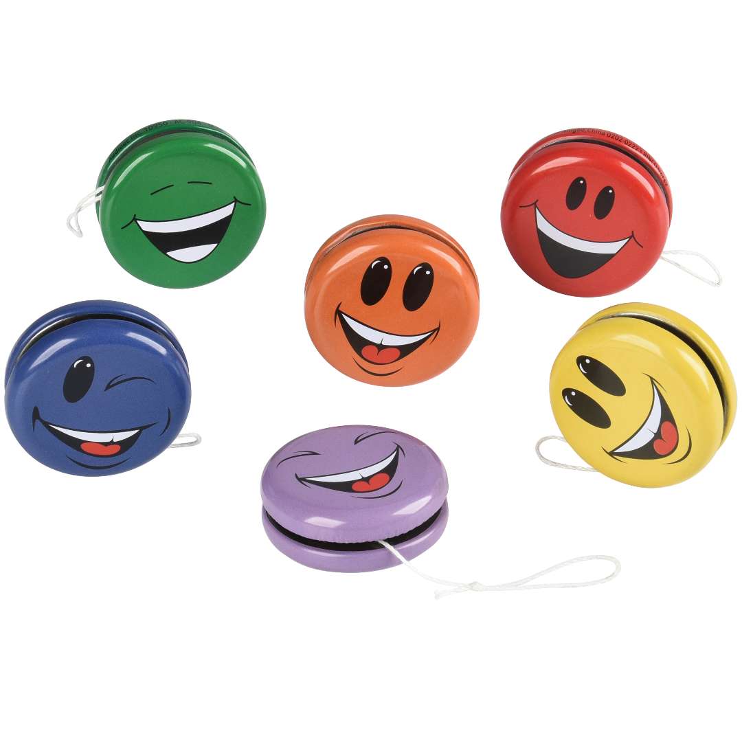 2385004 Metal Yo-Yos with Smiley Faces - Assorted case of 240
