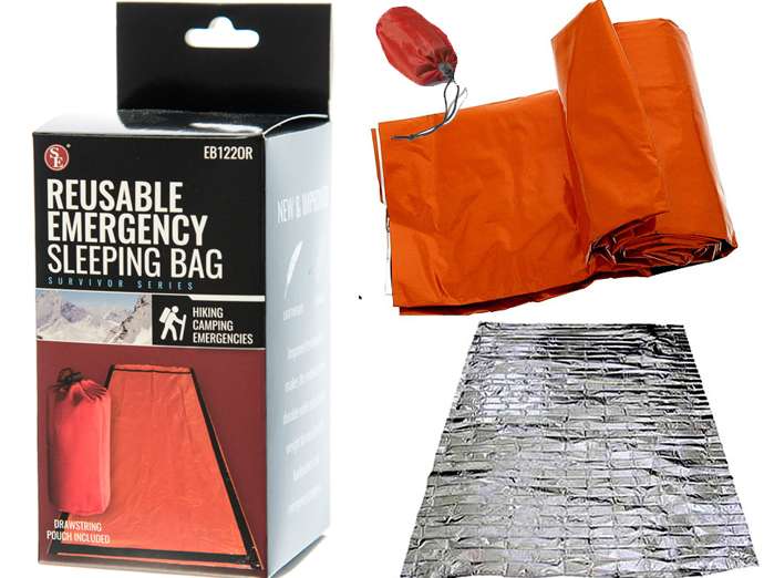 2385869 Heavy-Duty Emergency Bivy Aluminized PE Sleeping Bag, Orange - 84 x 36 case of 72