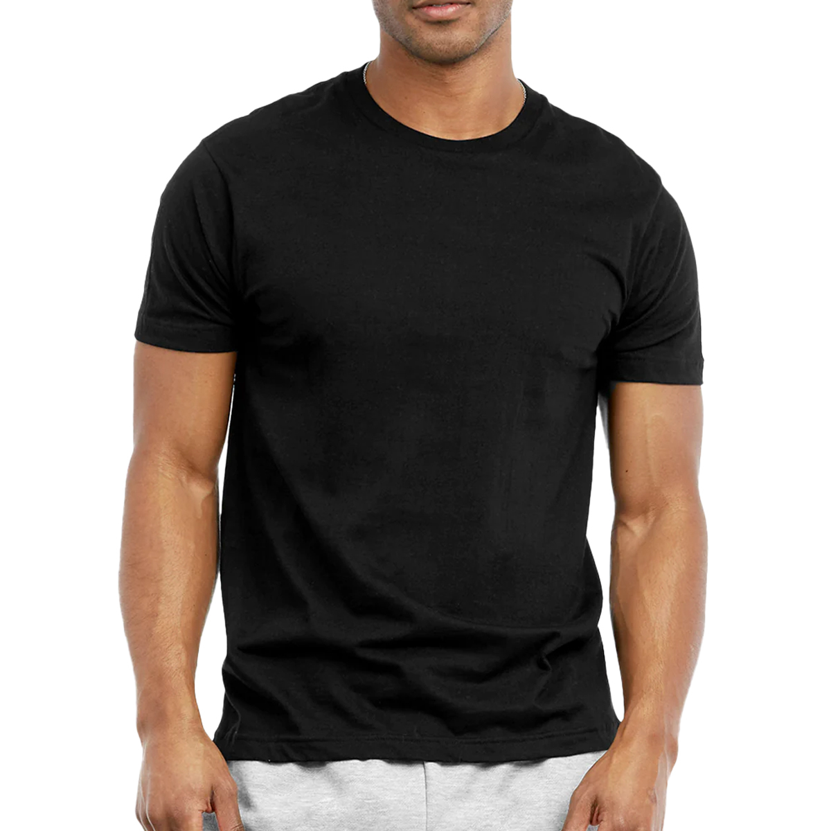 2370676 Men's Crew Neck T-Shirts - 3XL, Black case of 60