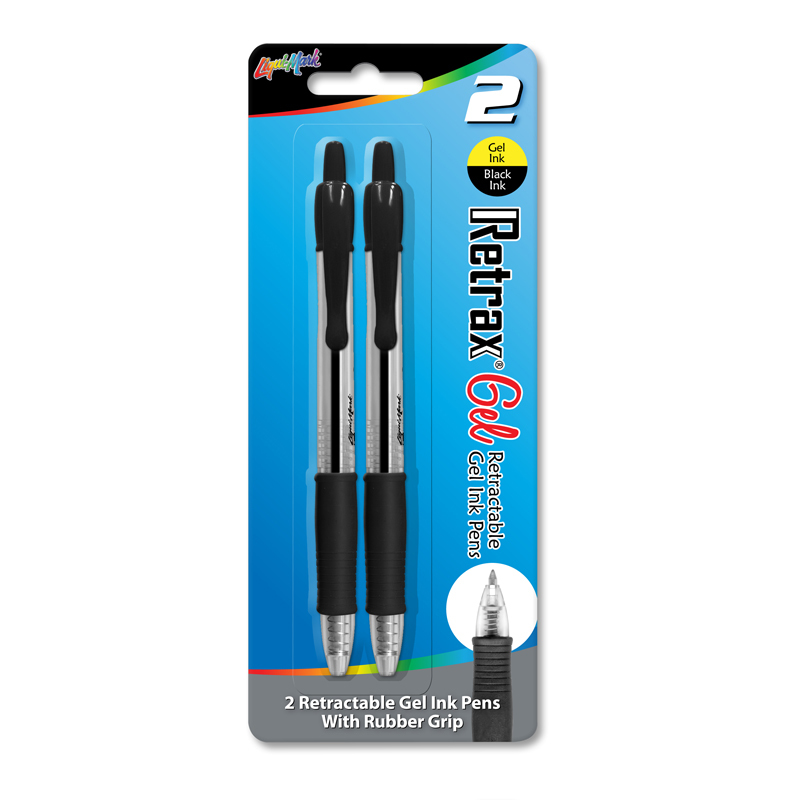 2368725 Gel Pens - Black, Rubber Grip, 2 Pack case of 72