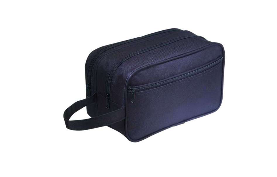 2379435 Double Zipper Toiletry Bag, Black case of 60
