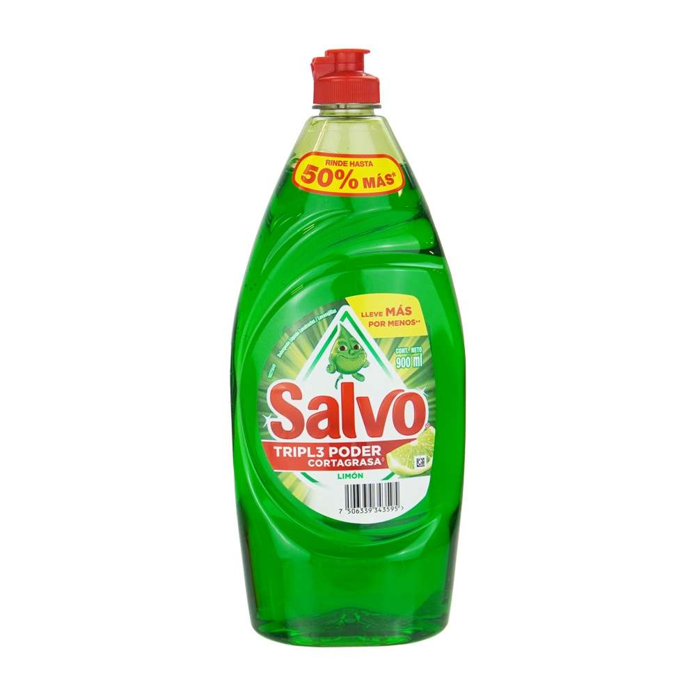 2379903 Salvo Liquid Dish Detergent, Lime, 900ml case of 12