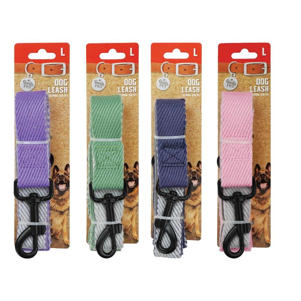 2384738 Cotton Dog Leashes - Large, Assorted Colors case of 96