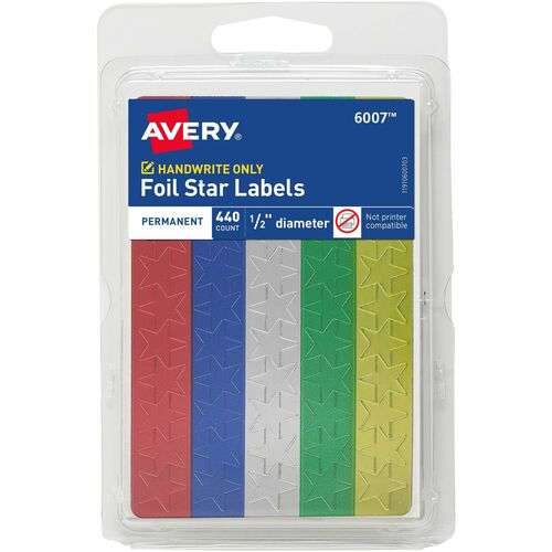 2386581 Assorted Foil Star Stickers - .5 case of 36