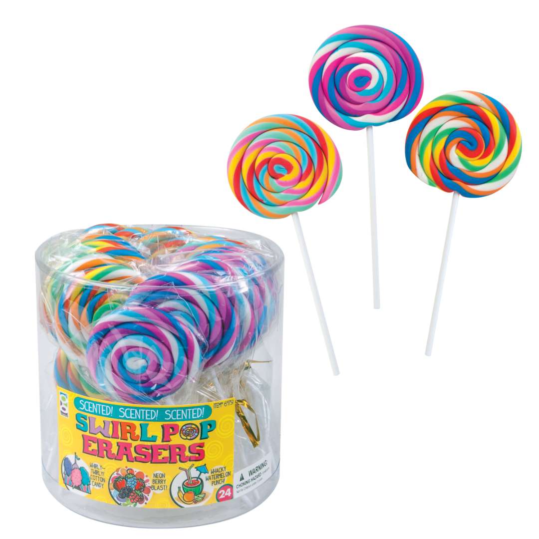 2377764 Scented Swirl Pop Erasers, 24 Pack case of 288