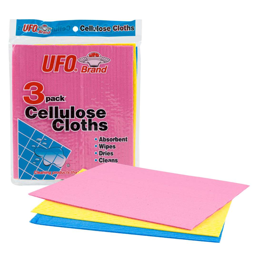 2381491 UFO Cellulose Cleaning Cloths, Assorted, 3pk case of 60