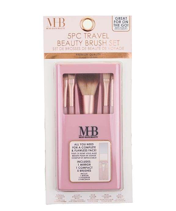 2386270 Mini Travel Makeup Brush with Compact Sets - 5 Piece case of 48