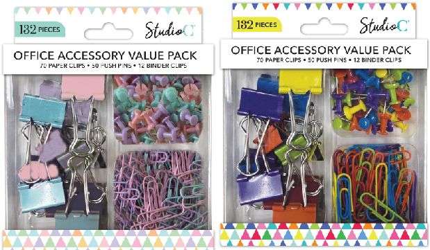 2386333 Office Accessory Value Packs - Paper Clips, Push Pins, Binder Clips case of 24