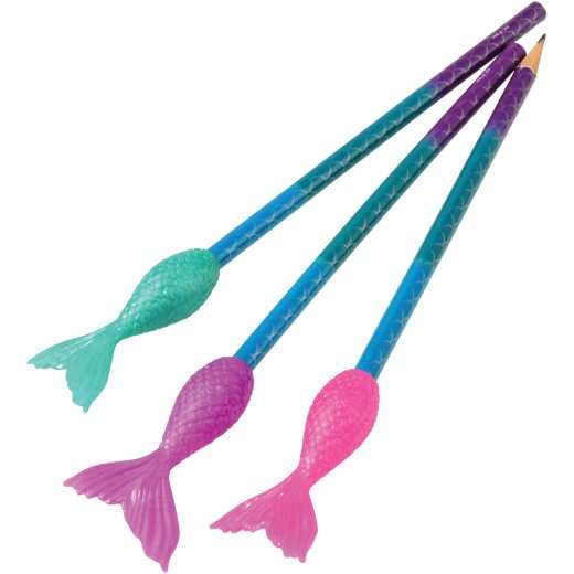 2377148 Mermaid Tail Pencil Toppers, Assorted, 6 Pack case of 120