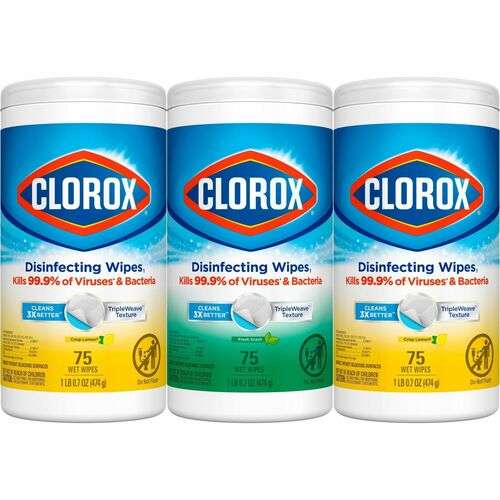 2379603 Clorox Disinfecting Bleach Free Cleaning Wipes 3 Pack case of 12