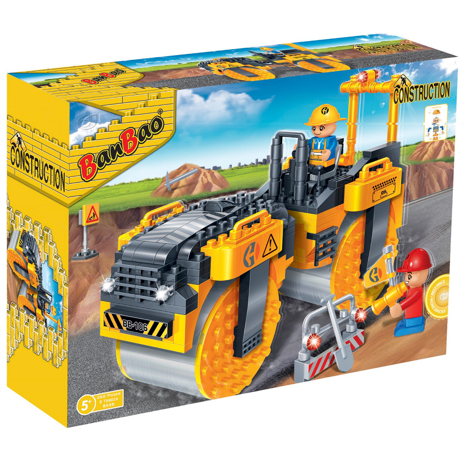 2361729 Steam Roller Interlocking Block Sets - 262 Pieces case of 16