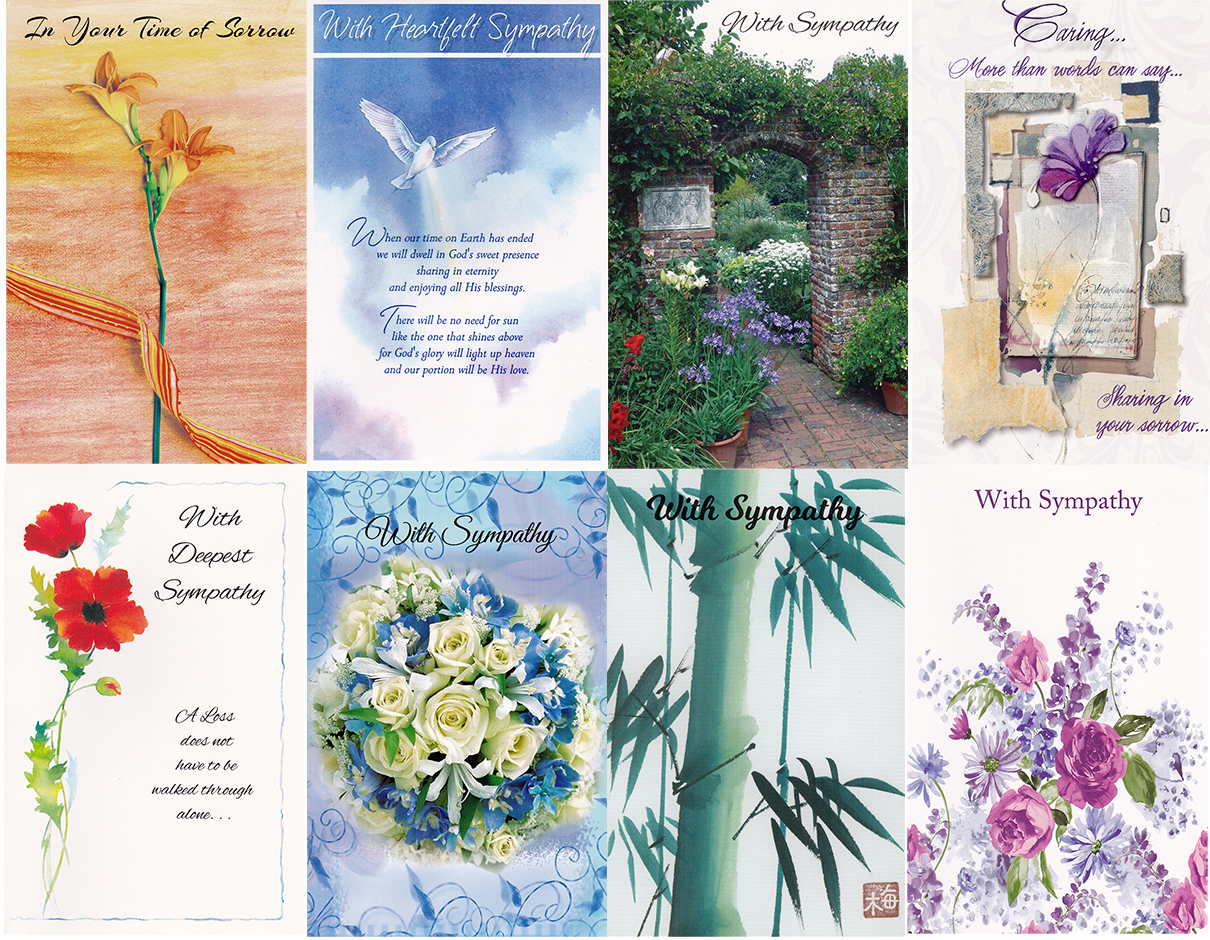 2343109 Sympathy Cards - Assorted, 5x7.75 case of 144