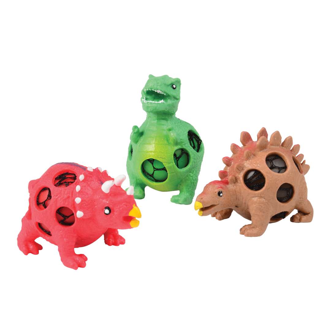 2344953 Dino Squeeze Mesh Balls - Assorted case of 36