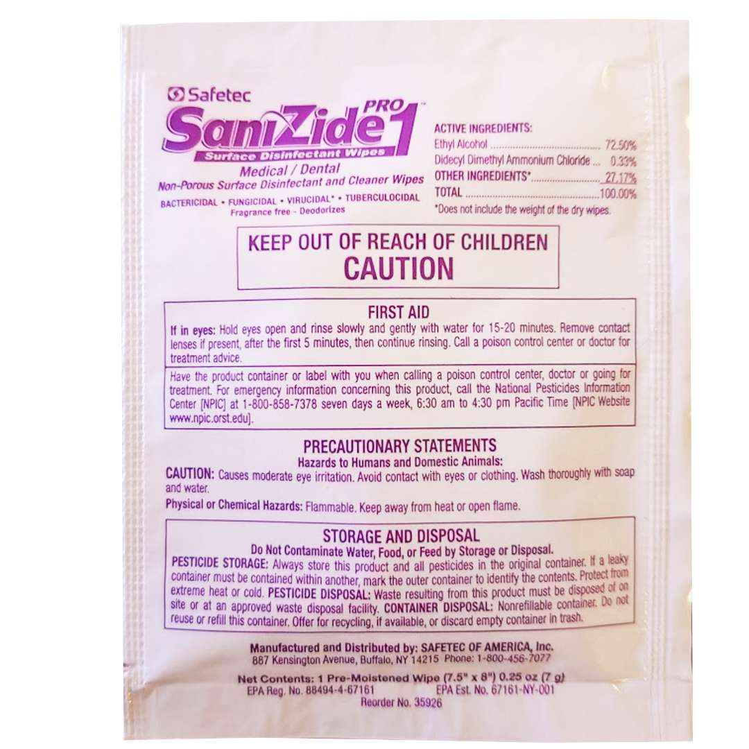 2345020 Surface Disinfectant Wipes - Individually Sealed case of 50
