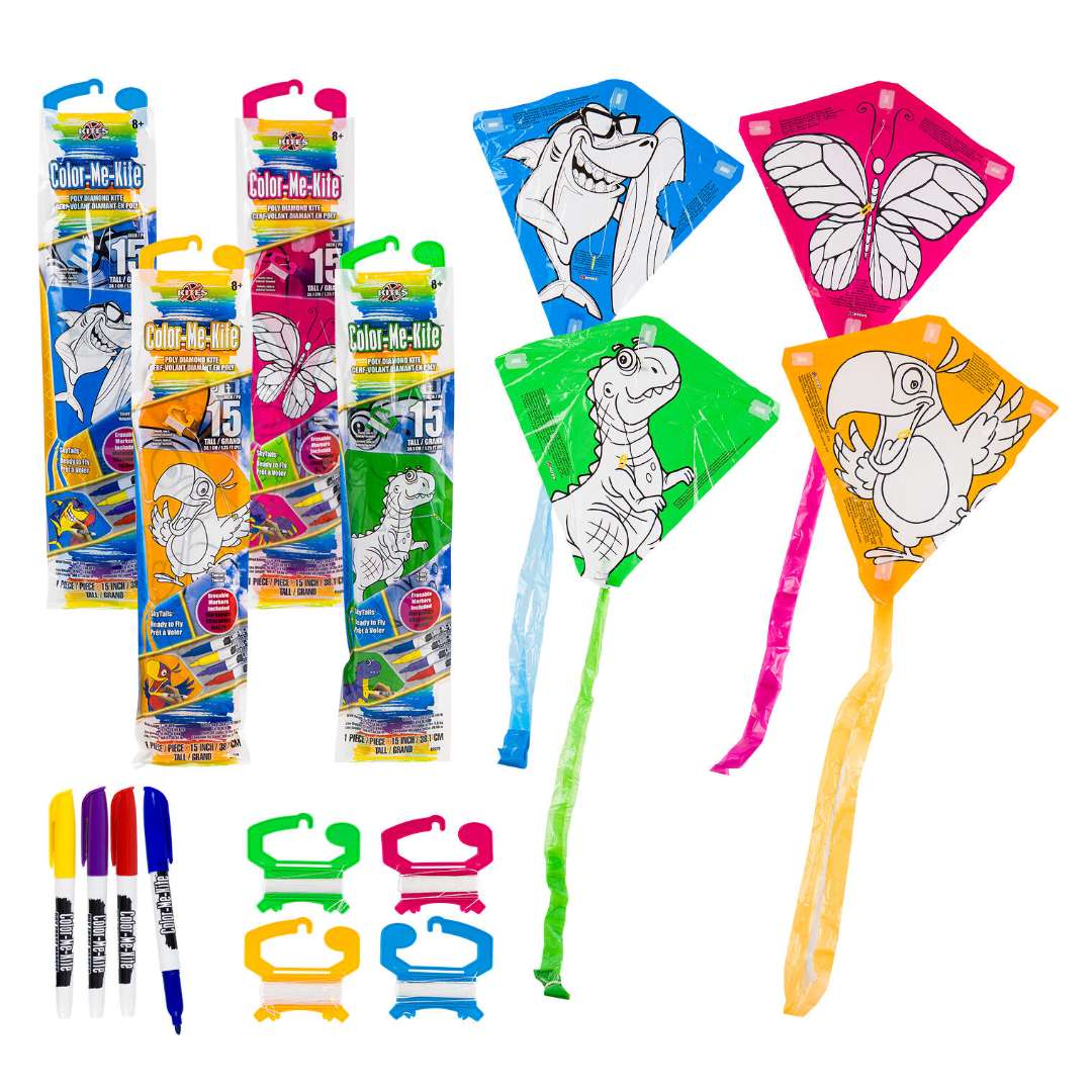 2385782 Diamond Shaped Color-Me-Kites, Assorted - 15 case of 24