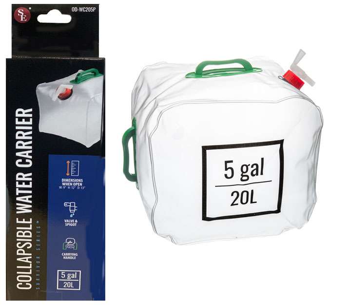2385815 5 Gallon Collapsible Water Carrier with Handle - 9 x 12 x 13 case of 48