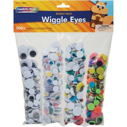 2378054 Wiggle Eyes Assortment, 500 Piece Pack, Assorted case of 6
