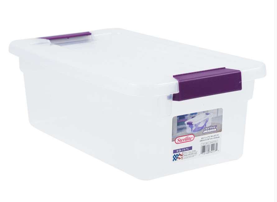 2382007 Sterilite Containers With Plum Latches - 6 Qt case of 12