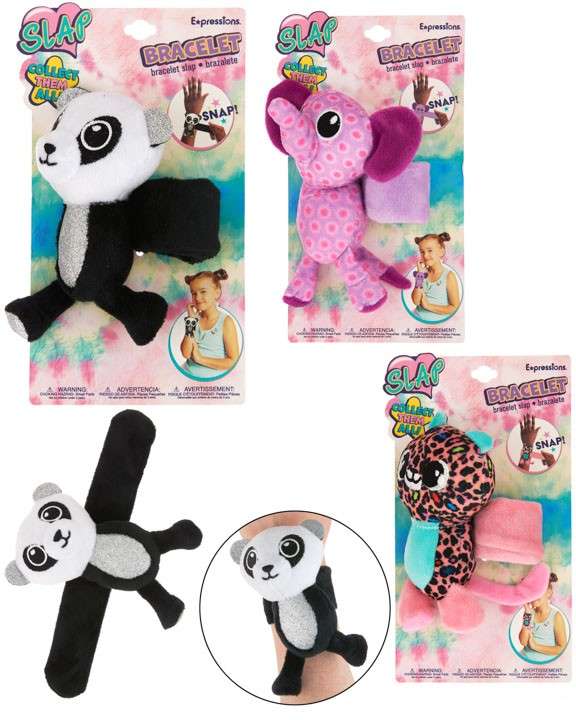 2386685 Slap Bracelets - Assorted Plush Animals case of 48