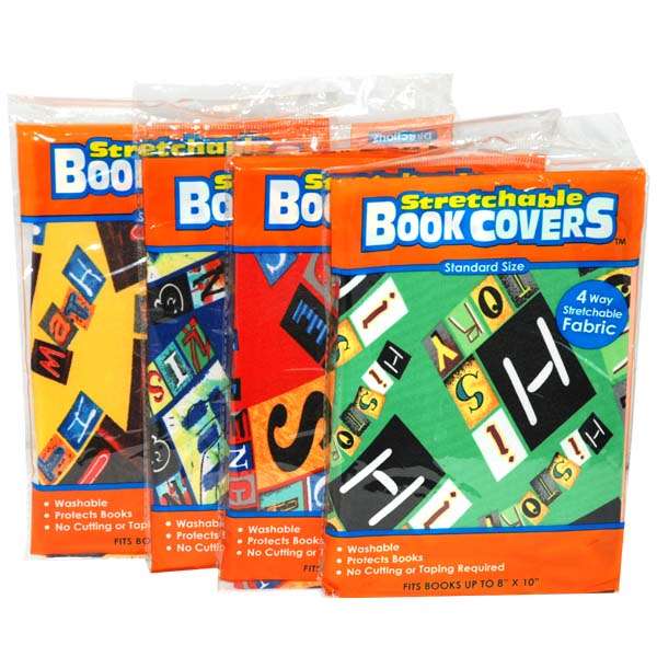 2386751 Stretchable Standard Book Covers - 4 Assorted Patterns case of 24