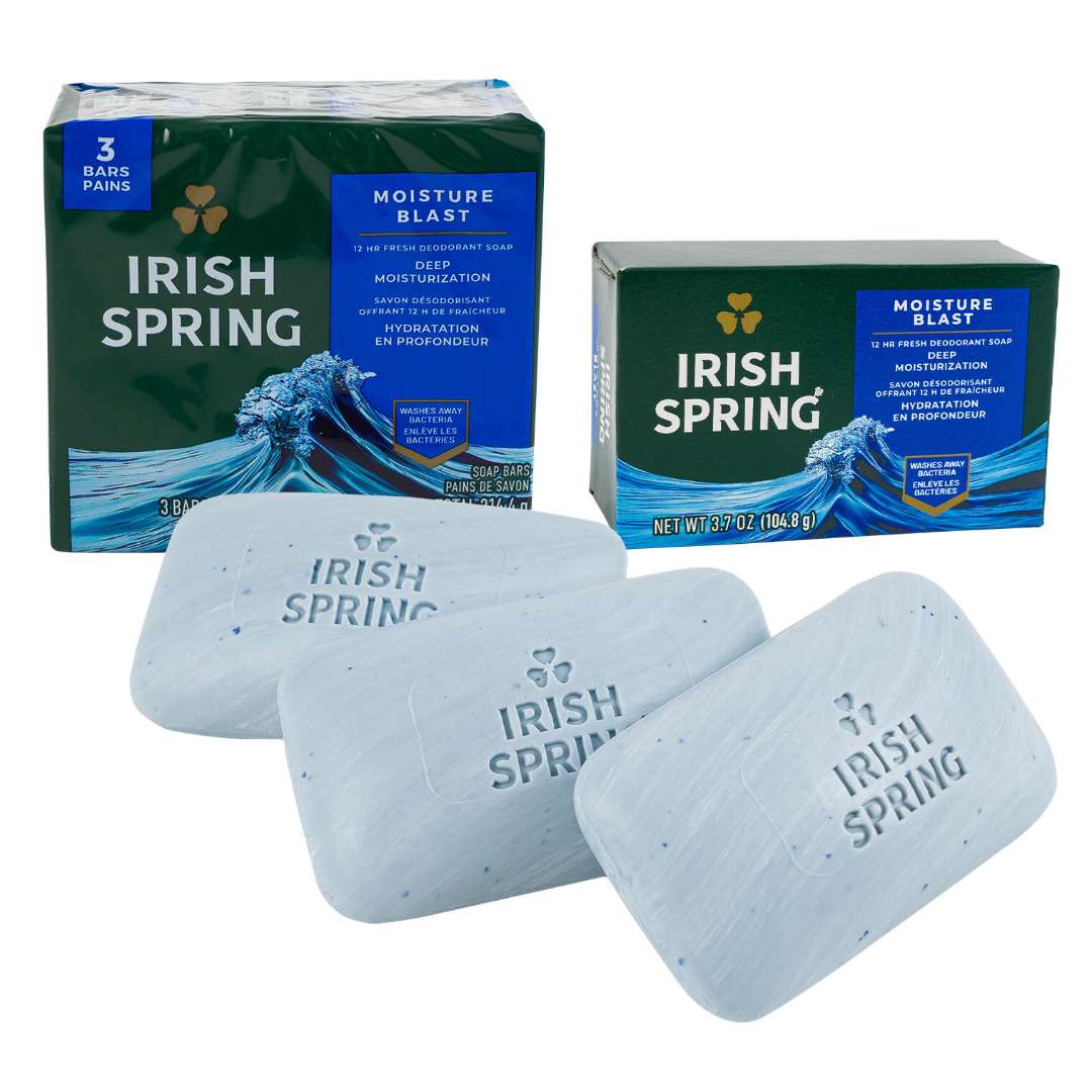 2382035 Irish Spring Moisture Blast Soap - 3.7 oz - 3 Pack case of 18