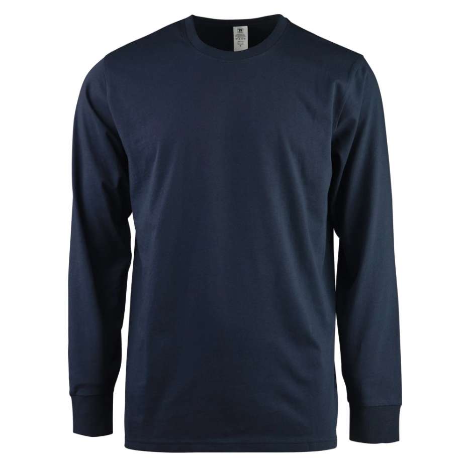 2380967 Men's Long Sleeve Crew Neck T-Shirts, Navy, 3XL case of 60