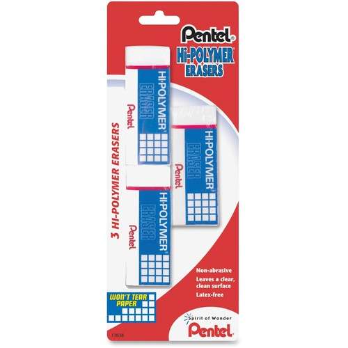 2382528 Pentel Hi-Polymer Eraser - 3 Pack case of 144