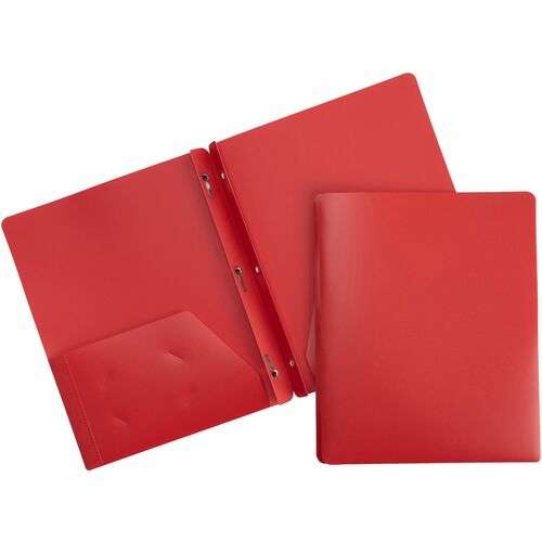 2382864 2 Pocket Poly Folders - 3 Prong, Red case of 48