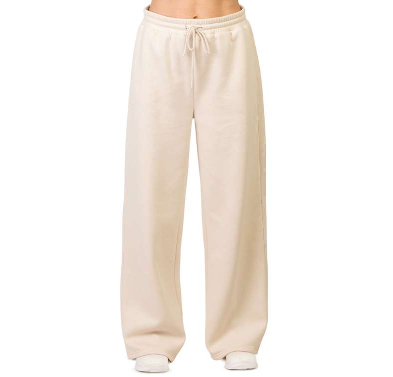 DollarDays 2387876 Ladies Fleece Wide Leg Sweatpants, Large, Oat - Pack of 24