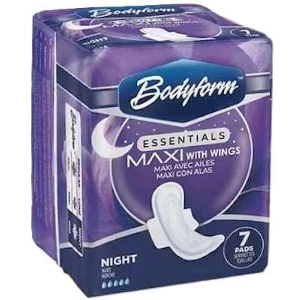 DollarDays 2387793 Maxi Pads with Wings - Night, 7 Count - Pack of 24