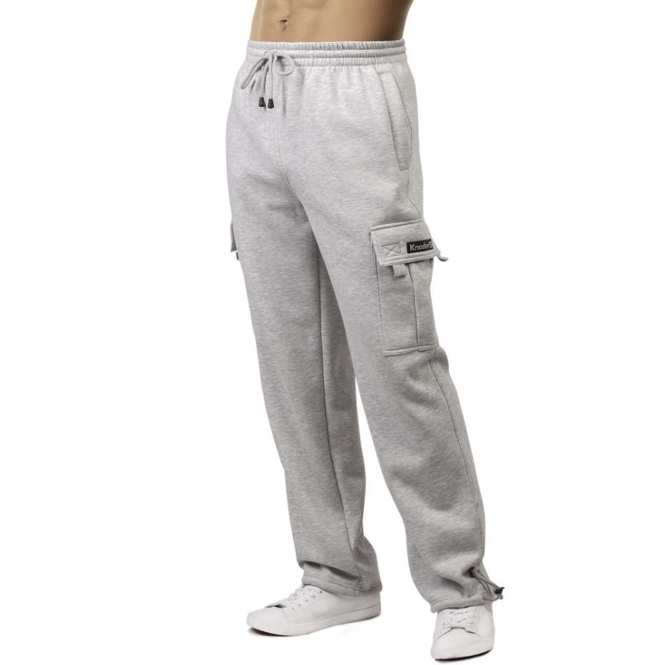 DollarDays 2382169 Nocker Mens Fleece Cargo Pants, Large, Heather Gray - Pack of 24
