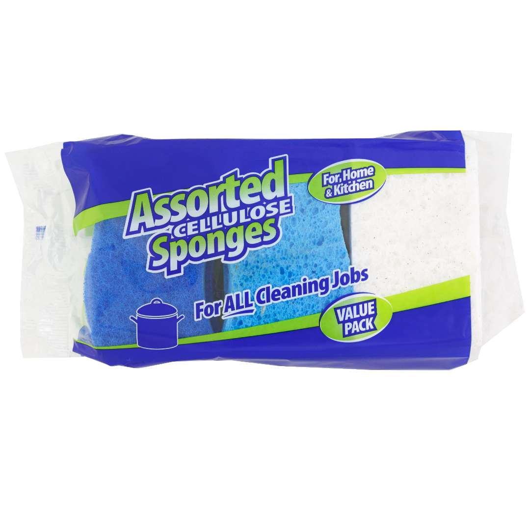 DollarDays 2386464 Scrubbing Sponges, Assorted Colors - Pack of 18