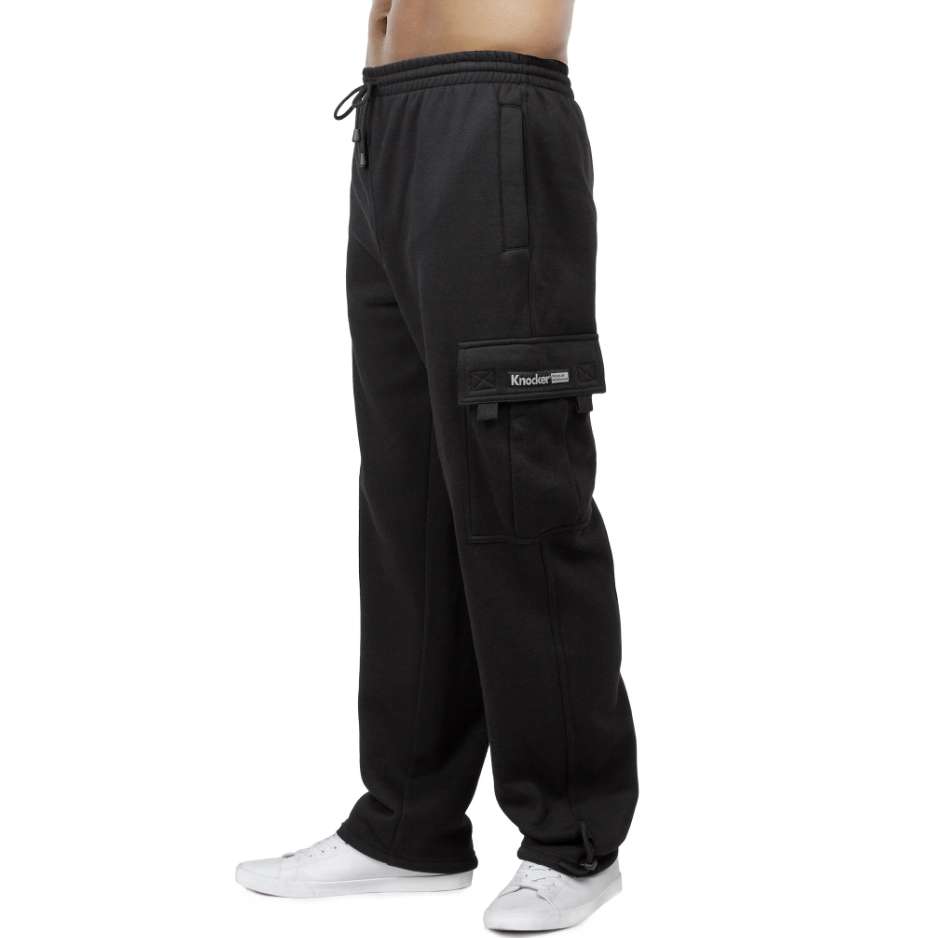 DollarDays 2382146 Nocker Mens Fleece Cargo Pants, Medium, Black - Pack of 24
