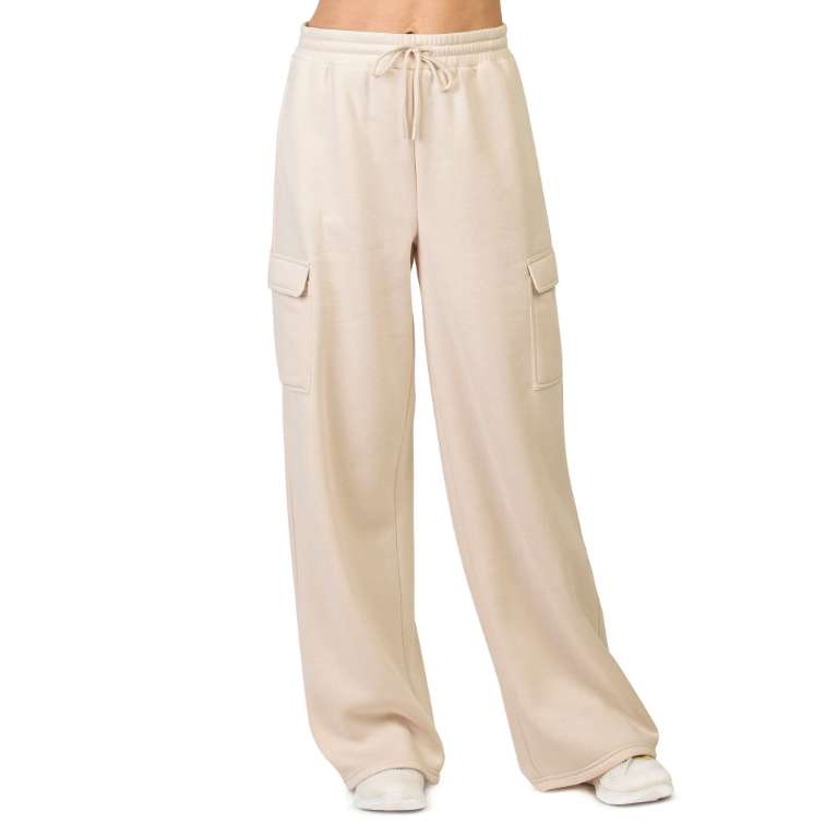 DollarDays 2387850 Ladies Fleece Cargo Pants, Small, Oat - Pack of 24