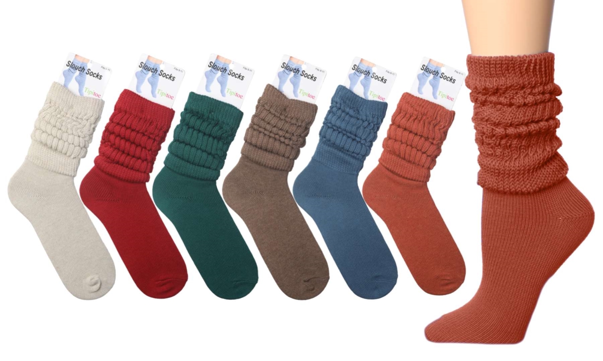 2379091 Womens Cotton Slouch Crew Boot Socks, Assorted Colors, 9-11, 1 per Pack - Pack of 60