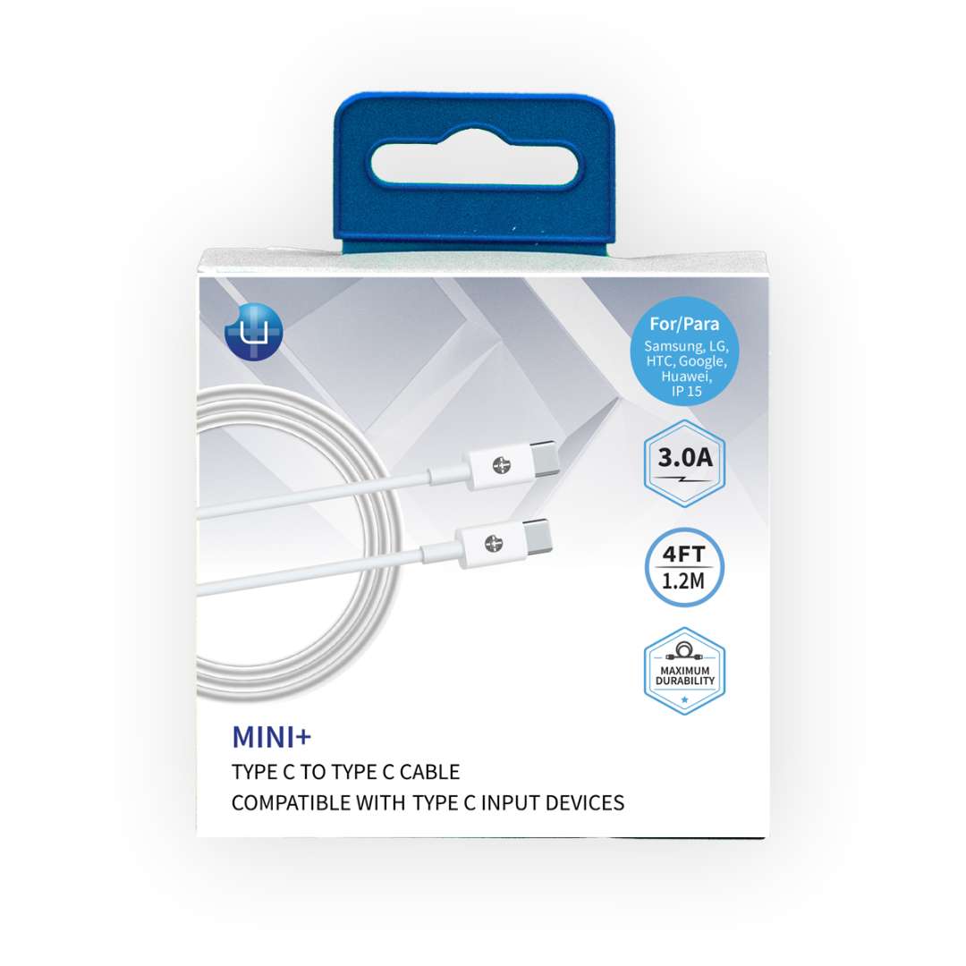 DollarDays 2385504 Type-C To Type-C Cable, White - Pack of 200