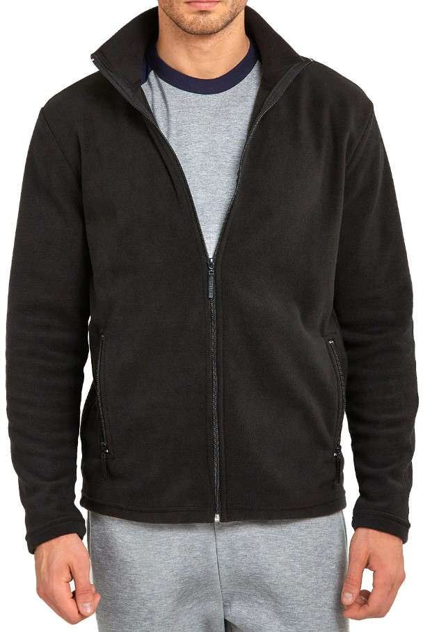 DollarDays 2374140 Mens Polar Fleece Jackets - Large, Black - Pack of 24