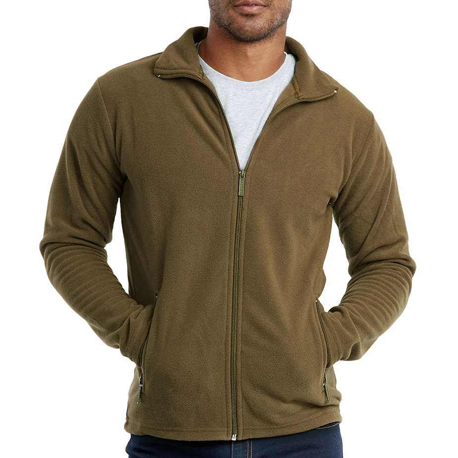 DollarDays 2374131 Mens Polar Fleece Jackets - Small, Olive - Pack of 24