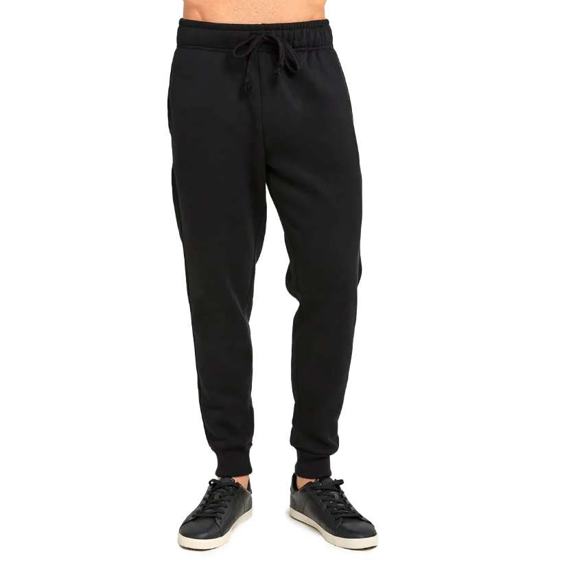 DollarDays 2380092 Mens Fleece Jogger Sweatpants, Black, 2XL - Pack of 24