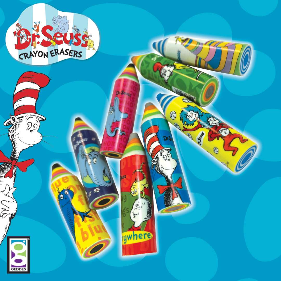 DollarDays 2377777 Dr. Seuss Crayon Erasers, 24 per Bag - Pack of 288