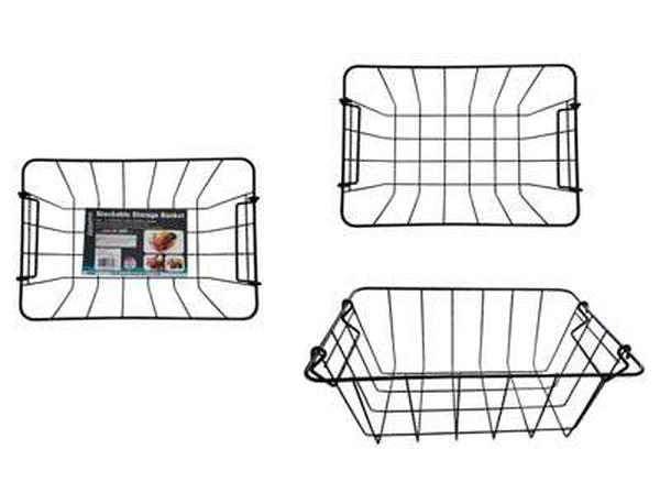 DollarDays 2387110 Stackable Wire Storage Baskets - Case of 48