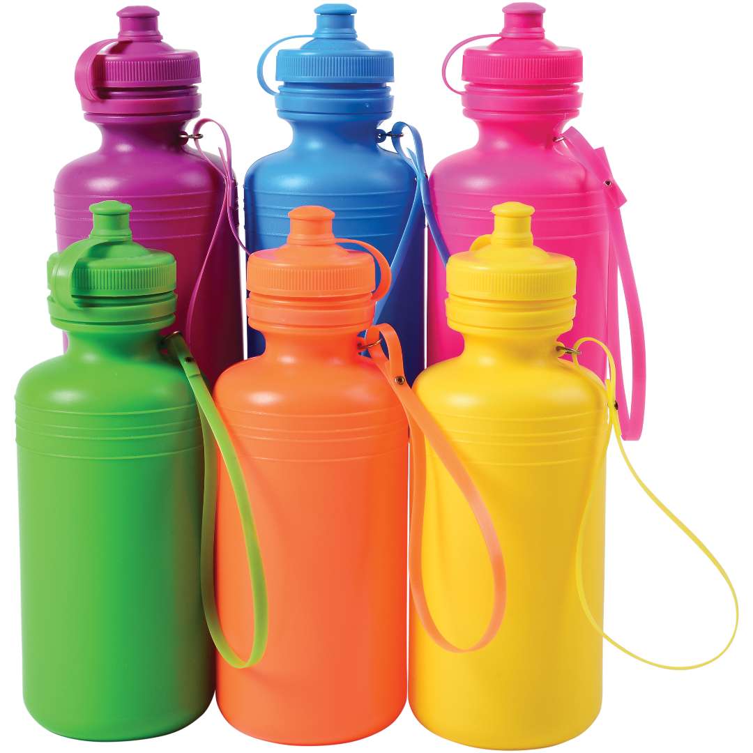 DollarDays 2345716 Plastic Water Bottles - Assorted Color - Case of 96