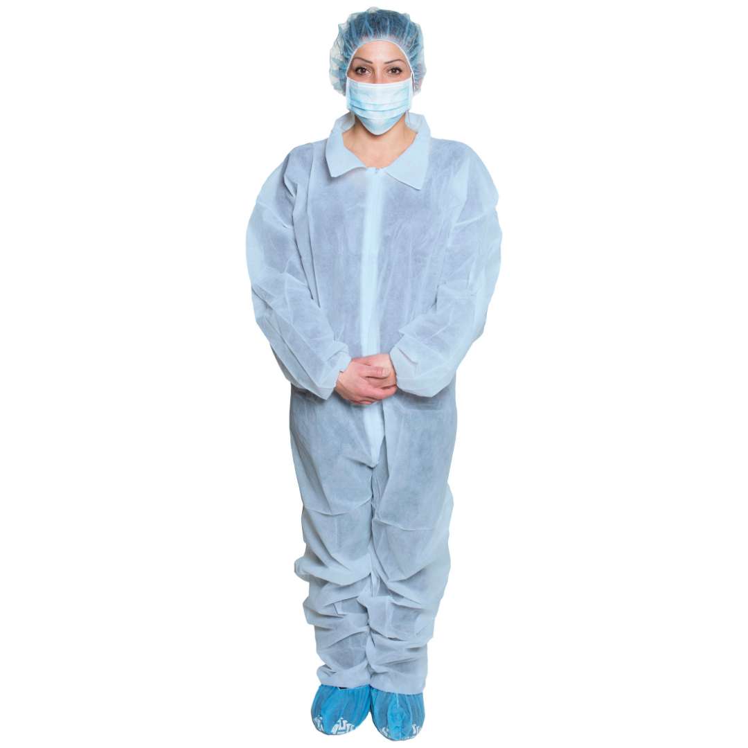 DollarDays 2388521 Blue Coveralls - Polypropylene Material - Case of 25