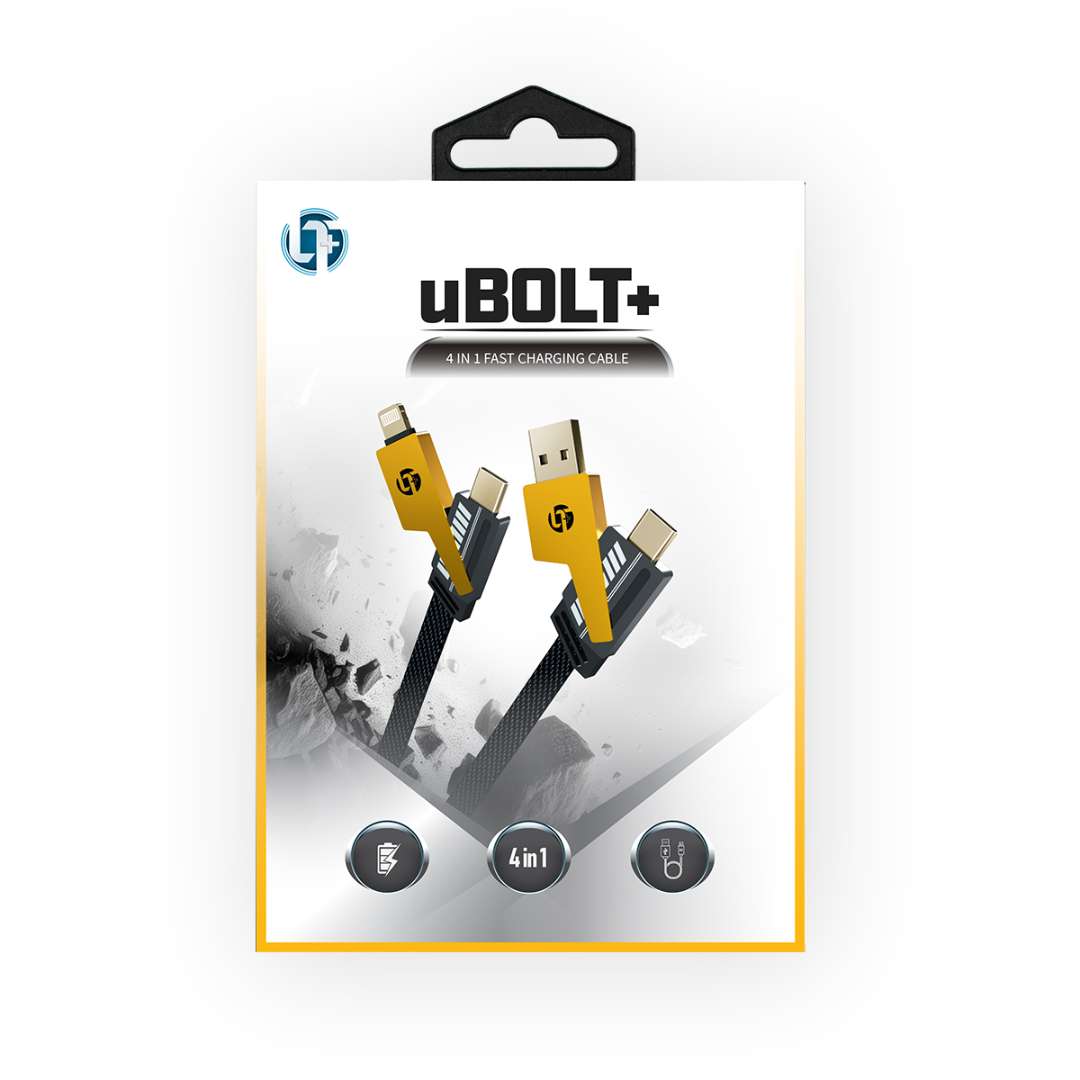 DollarDays 2385501 4-in-1 Charging Cable - Black - Case of 100
