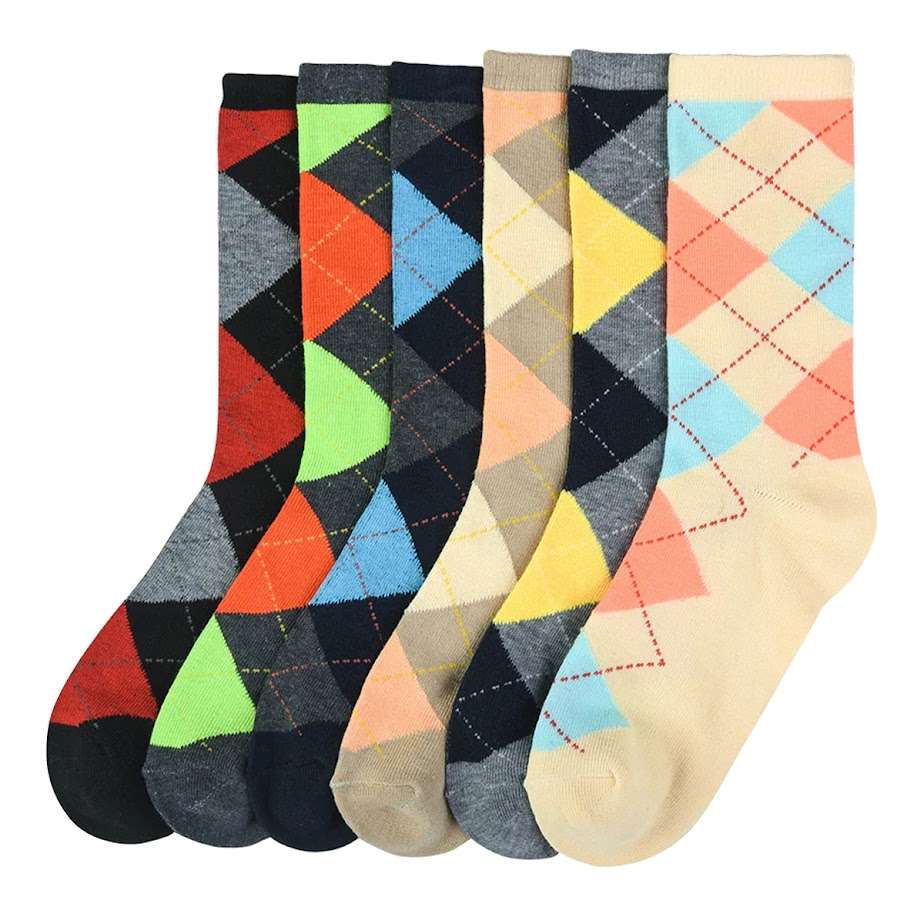 DollarDays 2373769 Womens Crew Socks - 6 Argyle Design, Size 9-11 - Case of 360