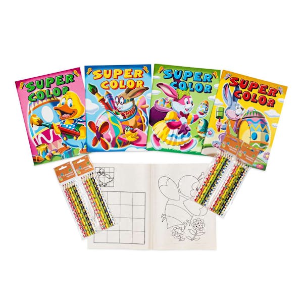 DollarDays 2387983 Easter Bundle - Coloring Books & Colored Pencils - Case of 5
