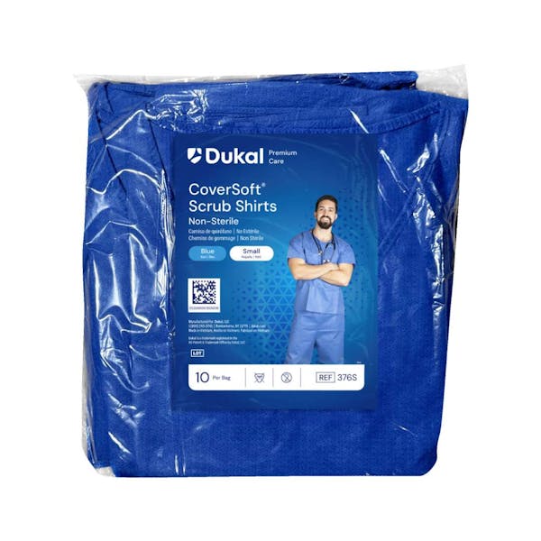 DollarDays 2388546 Scrub Shirt, Blue - Small - Case of 50