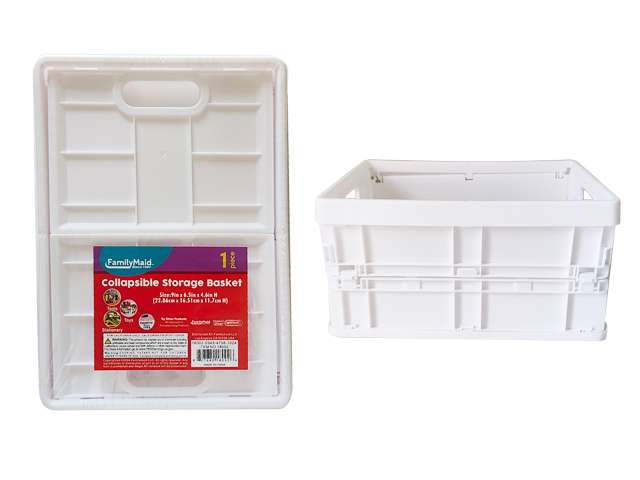 DollarDays 2387135 Collapsible Storage Baskets - White - Case of 24