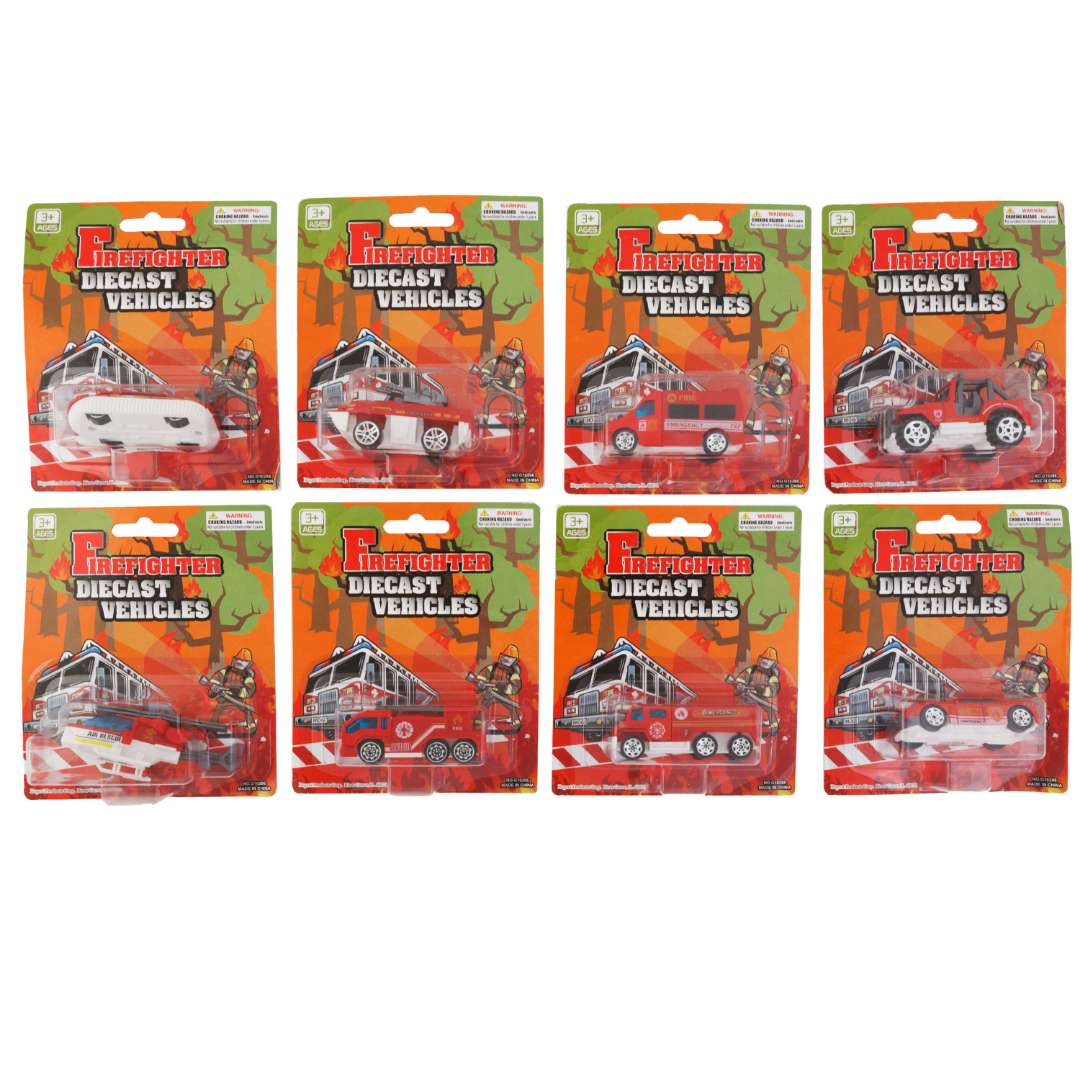 DollarDays 2388577 Firefighter Diecast Vehicles - Assorted Color - Case of 48